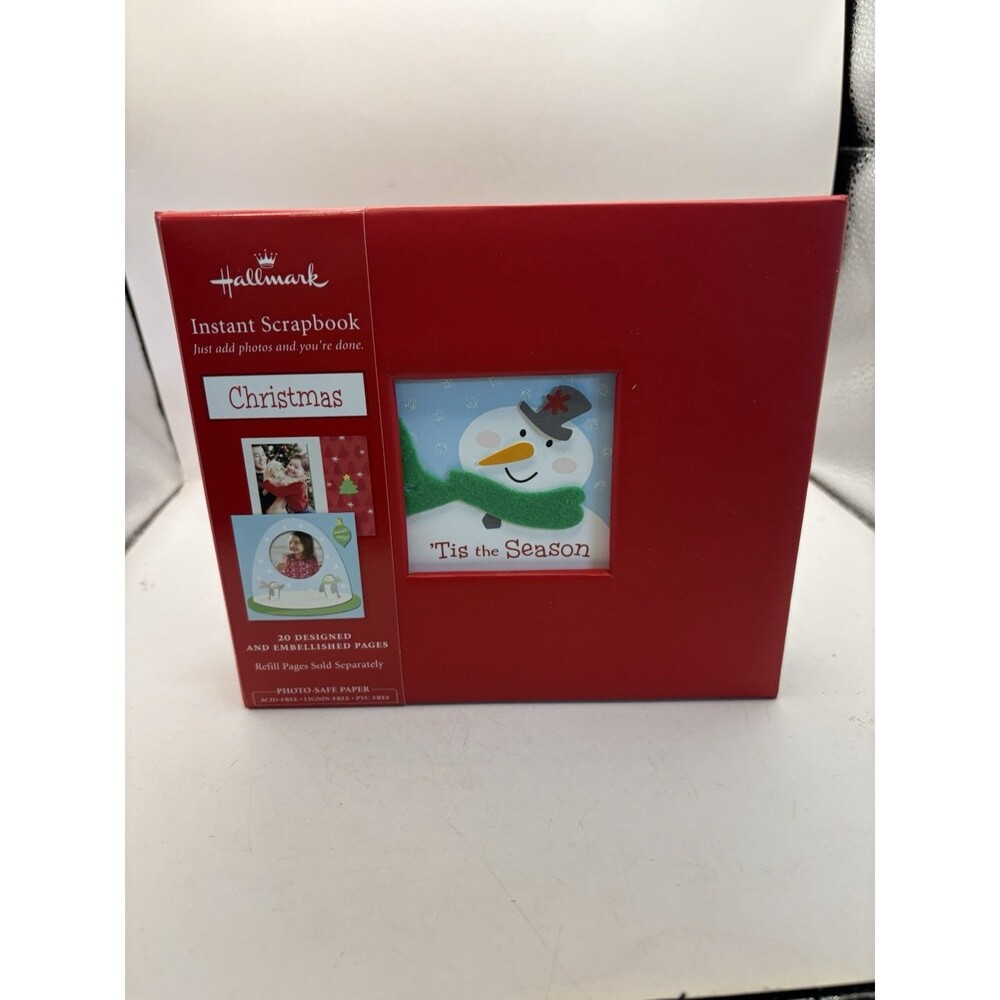 NEW Hallmark Christmas Tis The Season Instant Scrapbook Album 6x6 Red Paper Box